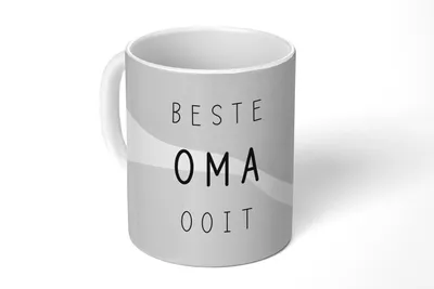 Produktbild von KitchenYeah® Tasse Kaffeetasse Kaffeebecher 350 ml Sprichwörter - Zitate Beste Oma aller Zeiten - Muttertag - Oma - Liebe Oma - schwarz-weiß Teetasse - Fototasse - Becher - Keramikbecher - Teebecher -