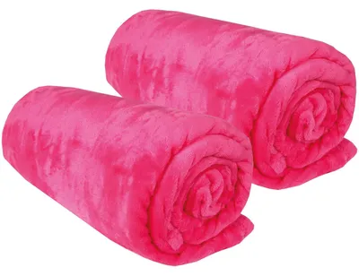 Obrázek produktu pro Příjemná deka "Celina" v balení po 2 kusech - vysoce kvalitní huňatá deka, 70 x 100 cm - růžová