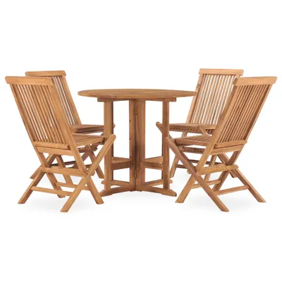Immagine prodotto di vidaXL set da pranzo da giardino 5 pezzi pieghevole in legno massiccio teak