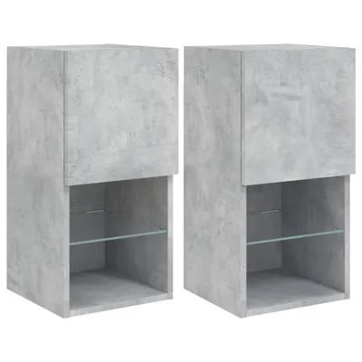 Immagine prodotto di Mobili TV con luci LED 2 pz. Grigio cemento 30,5x30x60 cm