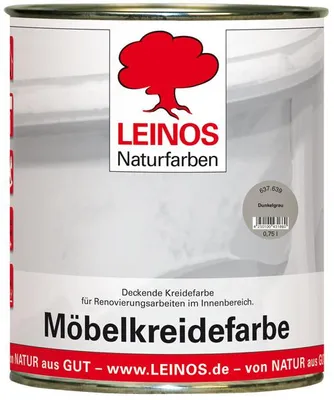 Produktbild von LEINOS Möbelkreidefarbe Dunkelgrau 0,75 l für Möbel innen, lösemittelfrei
