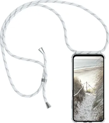 Produktbild von EAZY CASE Handykette kompatibel mit Xiaomi Redmi Note 9T, Handyhülle mit Umhängeband, Handykordel, Schutzhülle Clear, Band in Weiß