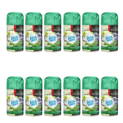 Produktbild von Fresh & More Lufterfrischer Nachfüller (12er Pack) Waldbeere-Mokosnuss&Mint