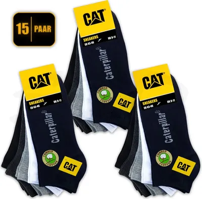 Produktbild von 15 Paar CAT® CATERPILLAR SNEAKERS SNEAKER SOCKEN Arbeitssneaker Füßlinge Strümpfe im Farbmix und Größe 39-42