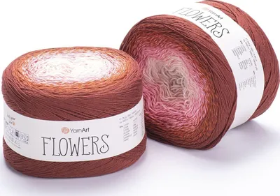 Zdjęcie produktu dla Przędza Flowers – 250 g, 1000 m – brązowa, różowa