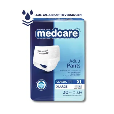 Immagine prodotto di Medcare Pants - Pantaloni per incontinenza - Taglia XL - 30 pezzi - Elevato assorbimento e comfort - Unisex - Confezione
