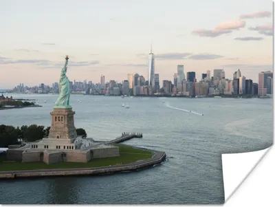 Produktbild von MuchoWow® Poster New York - Freiheitsstatue - Skyline 160x120 cm - Foto Plakat