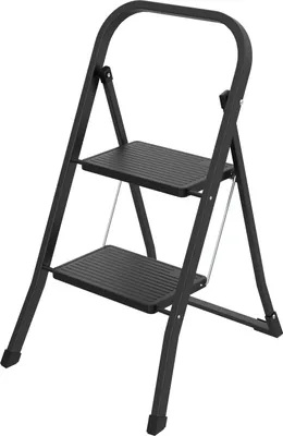 Produktbild von Drabest | Haushaltsleiter 2-stufig - Schwarz - Stabil und leicht - Ideal für Zuhause und Büro