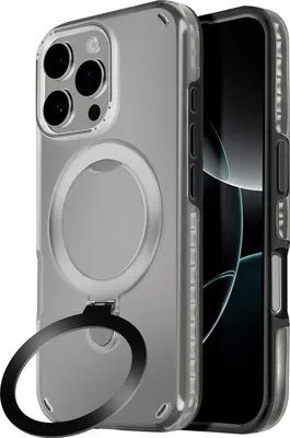 Produktbild von Avizar, MagSafe Hülle für Apple iPhone 16 Pro Stoßfest mit Klappständer, Schwarz