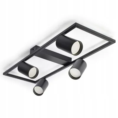 Produktbild von FKL DESIGN Home Deco Hochwertige Designleuchten Schwarz mit GU10 Fassung | 4-fassung Deckenleuchten für moderne Wohnräume (N955-RS4-S)
