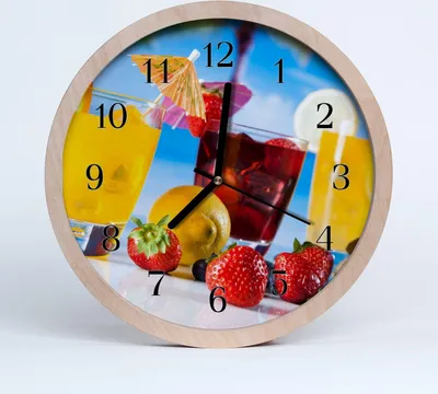 Produktbild von Holzuhr 20fi cm wanduhr - Cocktail