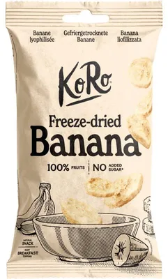 Obrázok produktu pre KoRo lyofilizované banány 45 g – chrumkavý prírodný snack vyrobený zo 100% banánu
