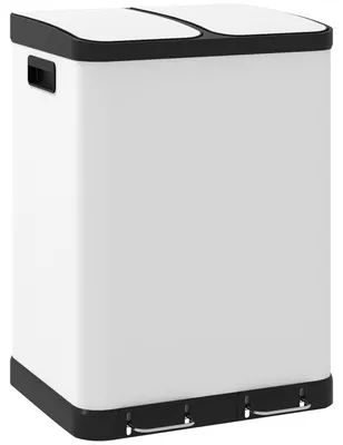 Obrázek produktu pro Kbelík – Koš na odpad – Koš s pedálem – Kbelík na tříděný odpad – Popelnice – Objem 2 x 30 litrů