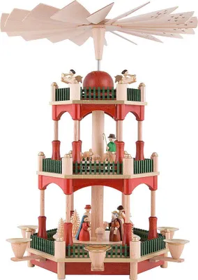 Imagen del producto de Pirámide de tres niveles que representa el nacimiento de Cristo (39 cm) de Richard Glässer