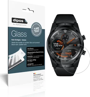 Produktbild von 2x Schutzfolie für Mobvoi TicWatch Pro 4G matt - Anti-Shock 9H Folie dipos Glass Kunststoffglas