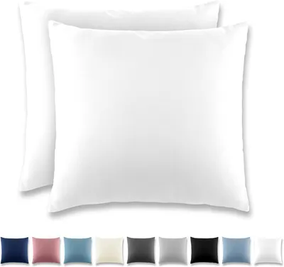 Obrázok produktu pre Poťahy na vankúše, 2 kusy, 50 x 50 cm, so zipsom, z mikrovlákna, možné prať do 40 °C, biele