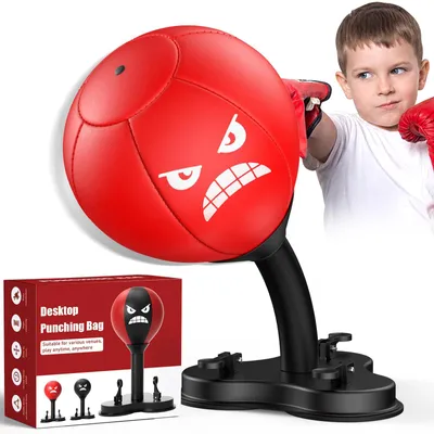 Imagen del producto de Bolsa de boxeo Speed Bag - Base con triple ventosa - Ejercicio antiesfuerzo para oficina y hogar