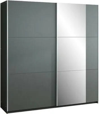Produktbild von Schiebeschrank BASTIA 200 cm , Kleiderschrank Schiebetürenschrank , ( GRAPHIT )