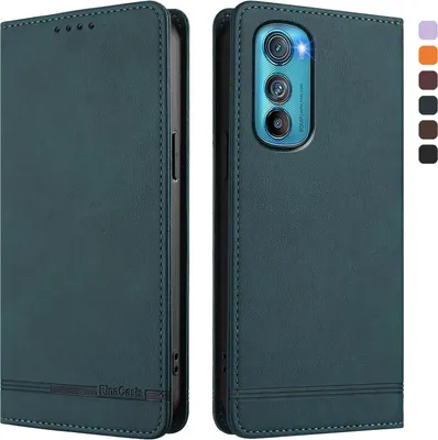 Image de Etui pour Motorola Edge 30, étui rétro en cuirPolyuréthaneavec support et fentes pour cartes vertes