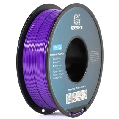 Obrázok produktu pre Geeetech PETG filament pre 3D tlačiarne, 1,75 mm, presnosť rozmerov ¡À0,03 mm, cievka s 3D tlačovým materiálom pre väčšinu FDM 3D tlačiarní, 1 kg šC Purple