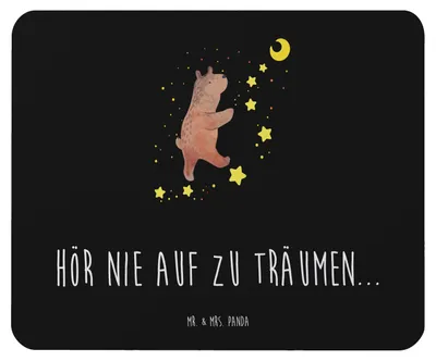 Produktbild von Mr. & Mrs. Panda Mousepad Bär Träume - Schwarz - Geschenk, Mauspad, computer, Mouse Pad, pc, Traumdeutung, Traum, Träumen, Teddy