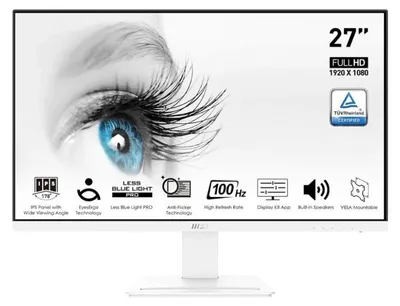 Produktbild von MSI Pro MP273AW, 68,6 cm (27"), 1920 x 1080 Pixel, Full HD, LED, 4 ms, Weiß