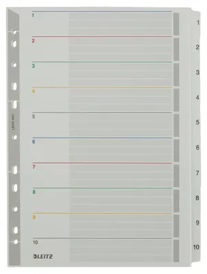 Zdjęcie produktu dla Esselte 43310000, Zakładka do kart numeryczna, Karton, Wielobarwny, Portret, A4+, 160 g/m²