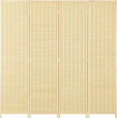 Immagine prodotto di Paravento divisorio in 4 parti 180 x 180 cm in bambù, paravento per la privacy pieghevole, divisorio per soggiorno, naturale