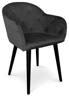 Image de MENZZO Chaise / Fauteuil Honorine Velours Noir