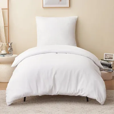 Produktbild von Bettbezug 140 x 200 cm, 1 Kissenbezug 65 x 65 cm, weiß, Mikrofaser, für Einzelbett