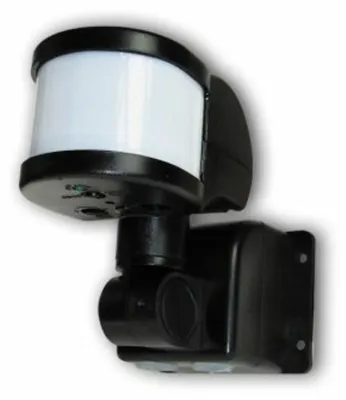 Produktbild von Elektrobock Bewegungsmelder LX48A schwarz IP44 für Außenbeleuchtung mit flacher Wandmontage