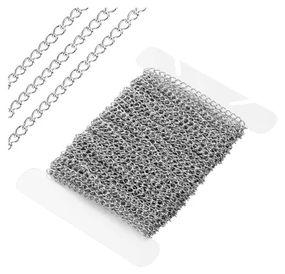 Produktbild von Edelstahl Ketten 2mm 10m Gliederkette für Schmuckherstellung, Anlaufbeständige Edelstahlketten für Anhänger und Armbandherstellung