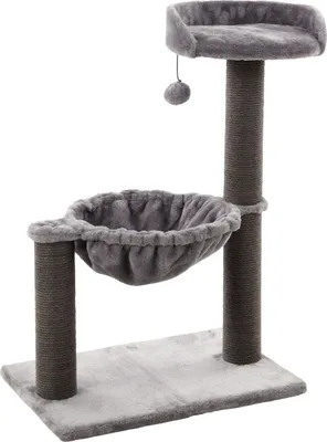 Produktbild von Flamingo Kratzbaum Wilma, grau, mit Hängematte und Juteseil, 58x33x69 cm