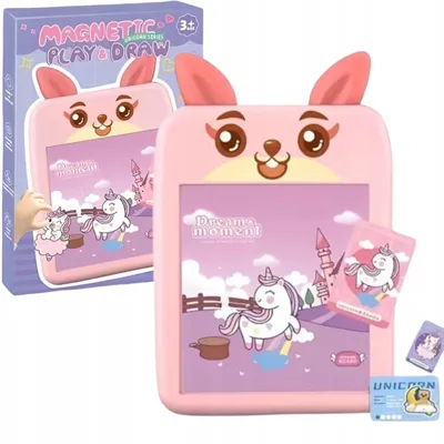 Produktbild von Magnetisches Zeichenbrett für Mädchen, Puzzle, Einhorn, Stift