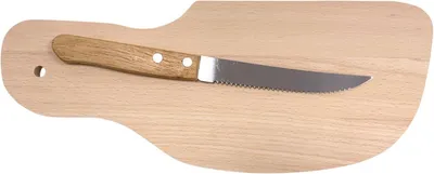 Produktbild von ® Frühstücksbrett mit Brotmesser Buchenholz 28 x 11 x 1 cm