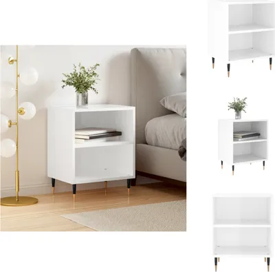 Immagine prodotto di vidaXL Comodino bianco lucido 40x30x50 cm materiale legno - Comodini