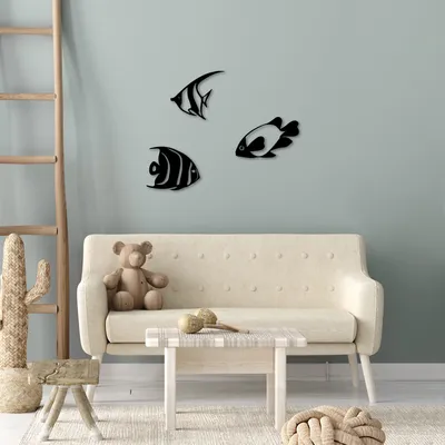 Obrázok produktu pre Wallity, čierna kovová dekorácia na stenu (3 kusy) - 100% kov, 21-31 cm
