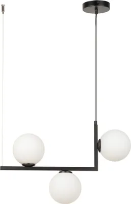 Zdjęcie produktu dla Lampa wisząca czarna dekoracyjna 3 szklane białe kule nad stół Andy 3xG9 12W Sigma Lighting