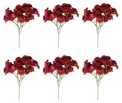 Produktbild von 6 künstliche Blumen, naturgetreu, UV-beständig, aus Seide, als Tischdekoration für drinnen und draußen, farbenfrohe künstliche Blüten