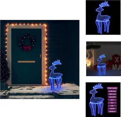 Immagine prodotto di vidaXL Renna decorazione natalizia con rete 306 LED 60x24x89 cm - Illuminazione natalizia