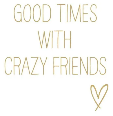 Produktbild von 20 Servietten Crazy Friends gold - Gute Zeit mit verrückten Freuden 33x33cm