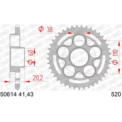 Image de Kettenrad 50614-43 43Z - 520