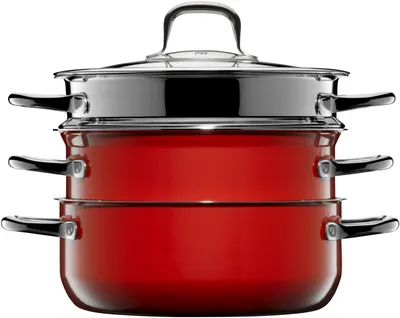 Produktbild von WMF Topf-Set Fuisontec Compact Red 3-tlg.