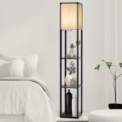 Produktbild von COSTWAY Standleuchte Regal Stehlampe Bodenlampe für Wohn- & Schlafzimmer 160x26x26cm