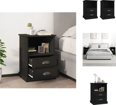 Produktbild von vidaXL Nachttische 2 Stk. Schwarz 43x36x60 cm -  Nachttische