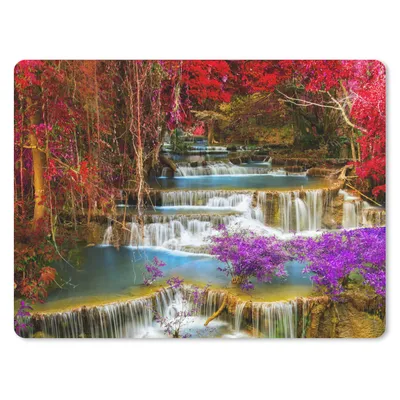 Produktbild von MuchoWow® Mauspad Mousepad Wasserfall - Rosa - Bäume 23x19 cm - Mousepads - Maus Mat - Pad - Mausunterlage - Schreibtischunterlage - Mauspad