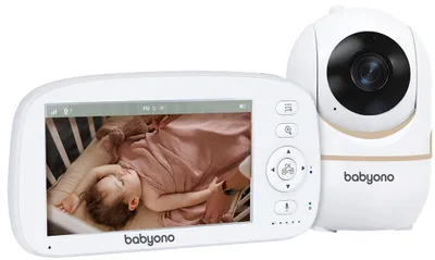 Imagen del producto de Babyono CALMA, monitor de video para bebés con pantalla de 5 pulgadas, frecuencia de 2.4 GHz, sin conexión Wi-Fi