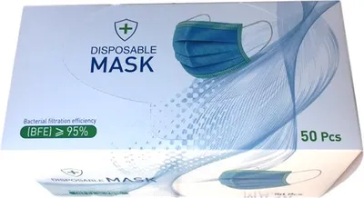Obrázek produktu pro Jednorázové Maska na Obličej, Trojvrstvá - Balení po 50