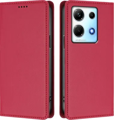 Obrázek produktu pro Kožené pouzdro pro Infinix Note 30 4G/Note 30 5G, magnetické flipové pouzdro zPolyuretankůže se stojánkem Červená