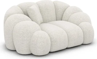 Produktbild von Bouclé Sessel Liora Weiß